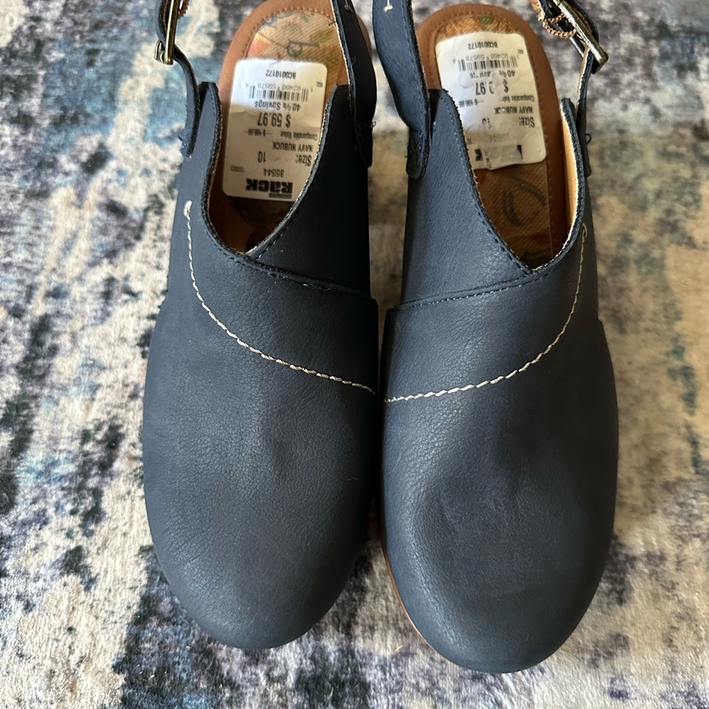 BOC Black Leather Slip-On Shoes/